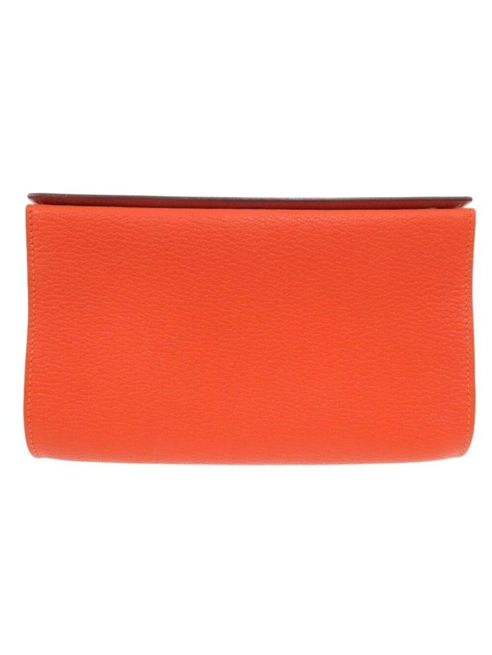 Hermes Caro MM Chevre Orange Pouch